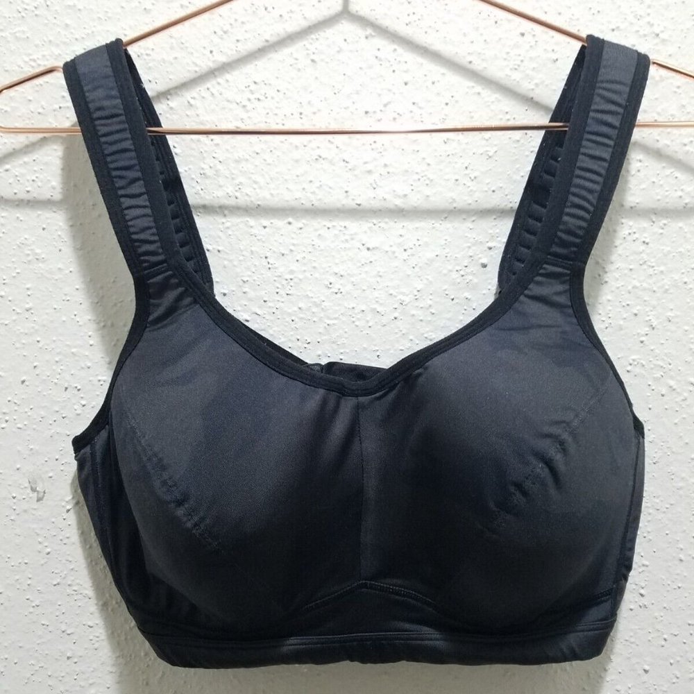 LIVI Bra Black Adjustable Strap Hooks Camo 36DDD Hook & Eye Closure Lane Bryant